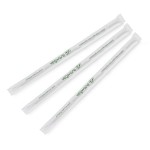 Vegware - Jumbissimo green strip 10mm PLA straw, 8.25in